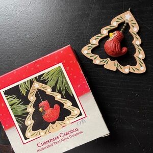 Vintage 1988 Hallmark "Christmas Cardinal" Handcrafted Twirl-About  Ornament
